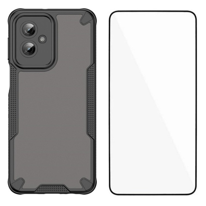 Capa híbrida para Moto G55 5G com proteção de ecrã em vidro temperado