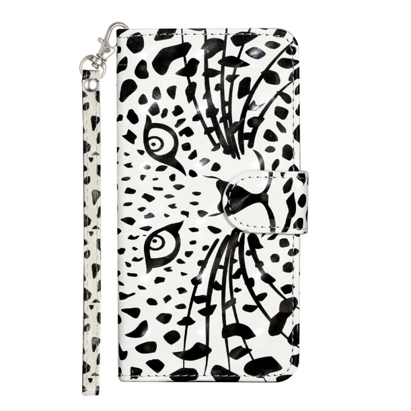 Capa para o Moto G35 5G Leopard Head Strap