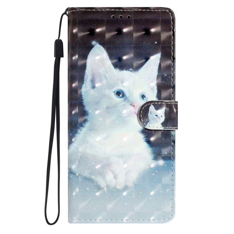 Capa para Moto G35 5G Gato Branco 3D