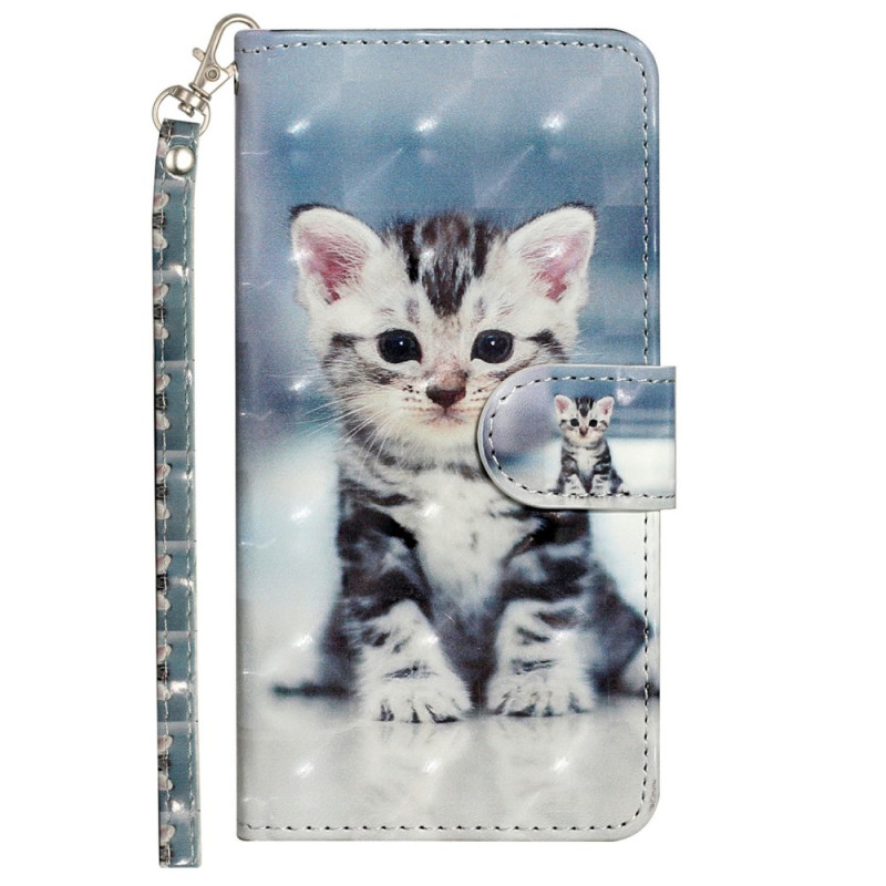 Capa iPhone 16E Kitten com cordão de segurança