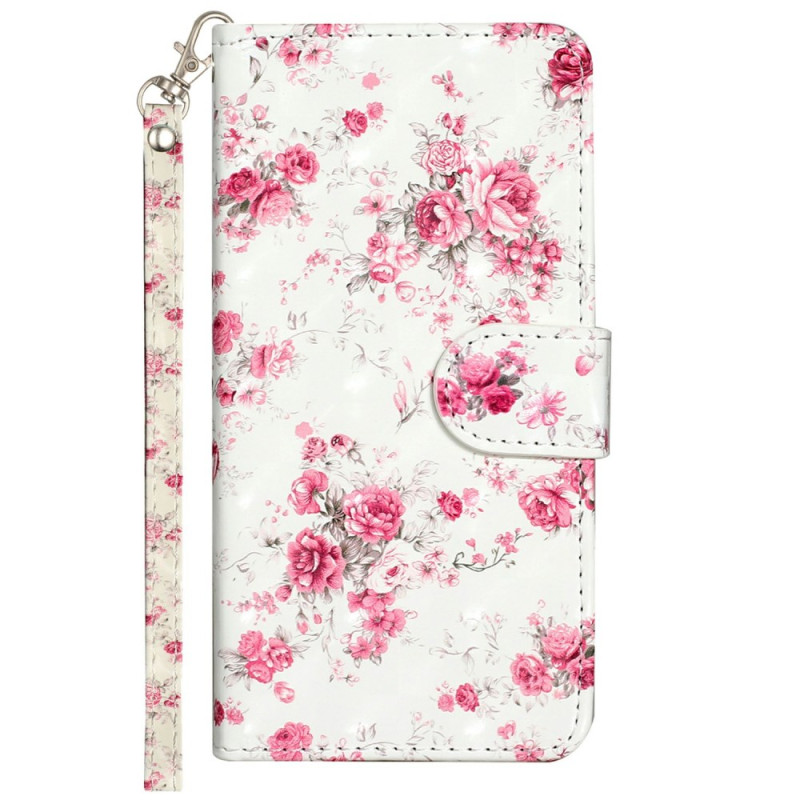 Capa iPhone 16E Roses com cordão de segurança