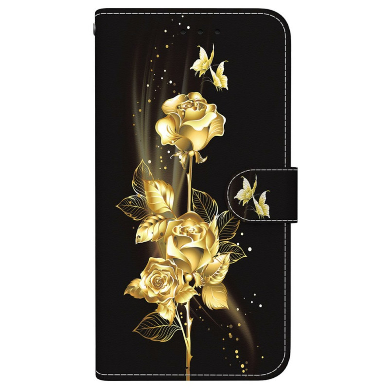 Capa Realme C75 Borboletas douradas e cor-de-rosa