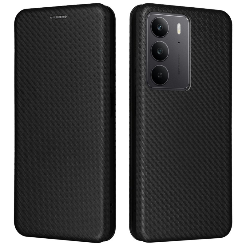 Capa flip Cover Realme C75 Fibra de carbono