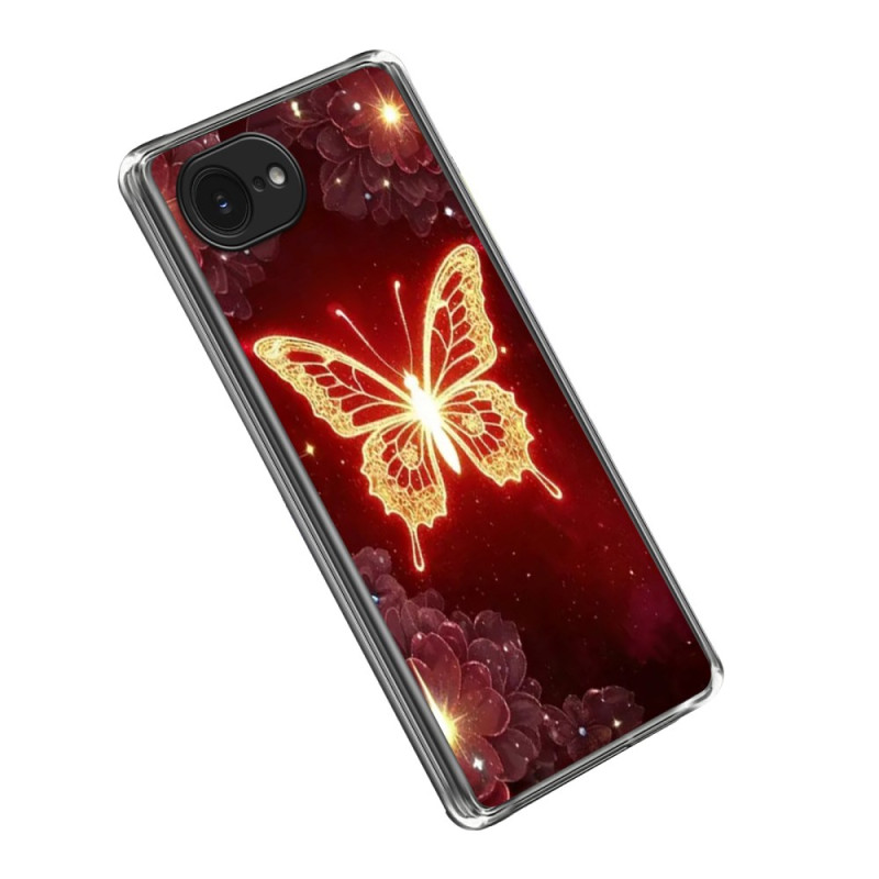 Capa borboleta dourada para iPhone 16E