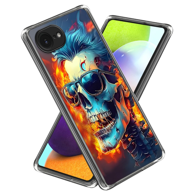 Capa iPhone 16E Caveira em chamas