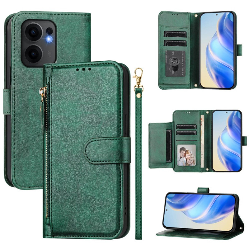 Capa
 Oppo Reno 13F 4G / 5G / FS 5G 5G Bolso com fecho e suporte para cartões