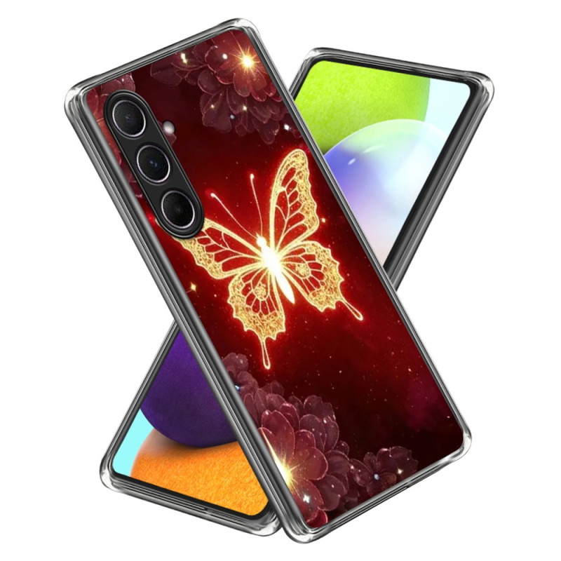 Capa borboleta dourada para Samsung Galaxy A56 5G