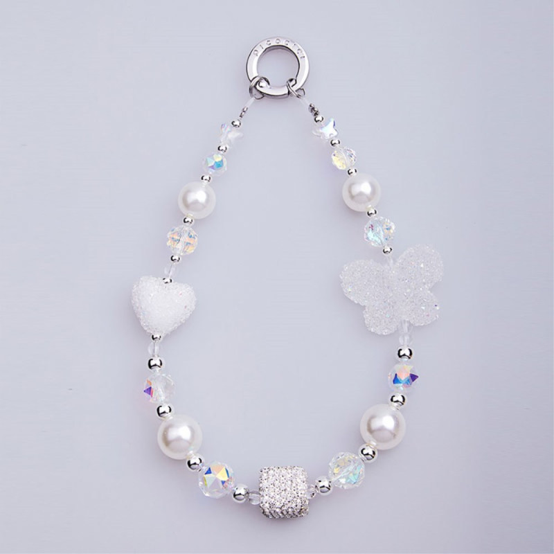 Pulseira para smartphone com strass e pérolas