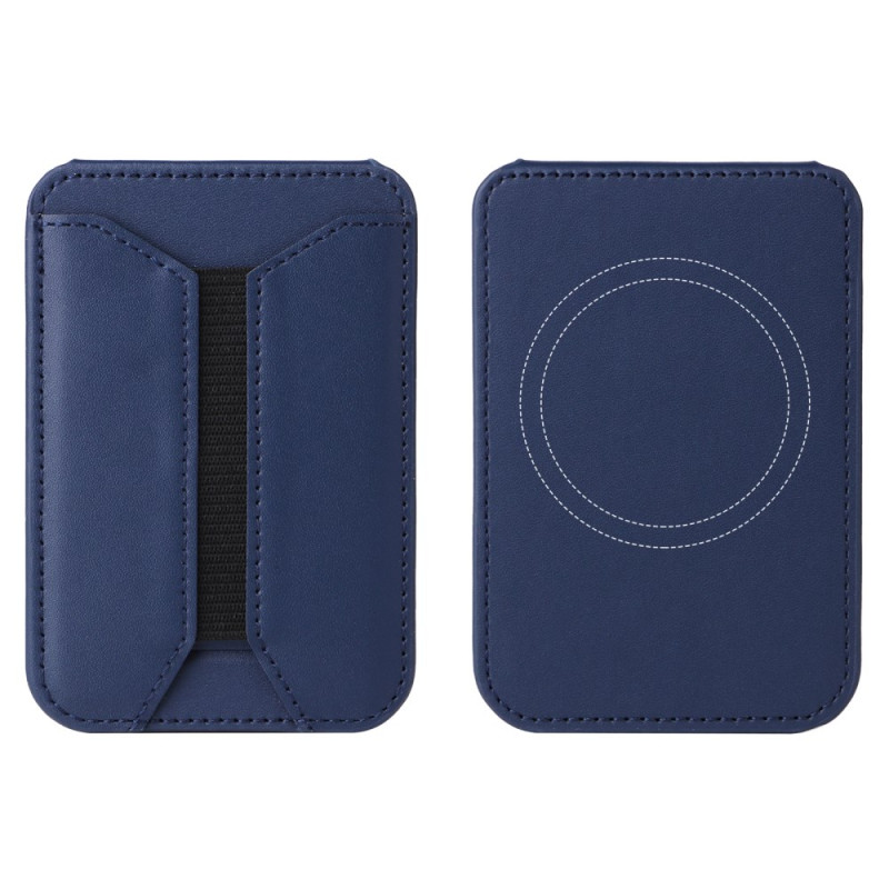 Suporte magnético com porta-cartões com efeito de couro