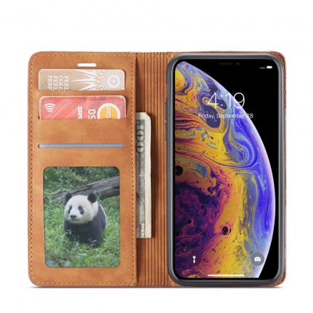 Capa de efeito de couro do iPhone XS FORWENW