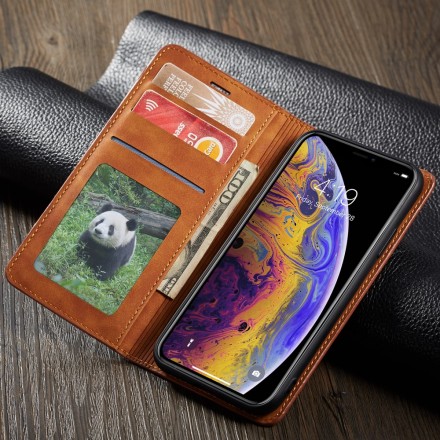 Capa de efeito de couro do iPhone XS FORWENW