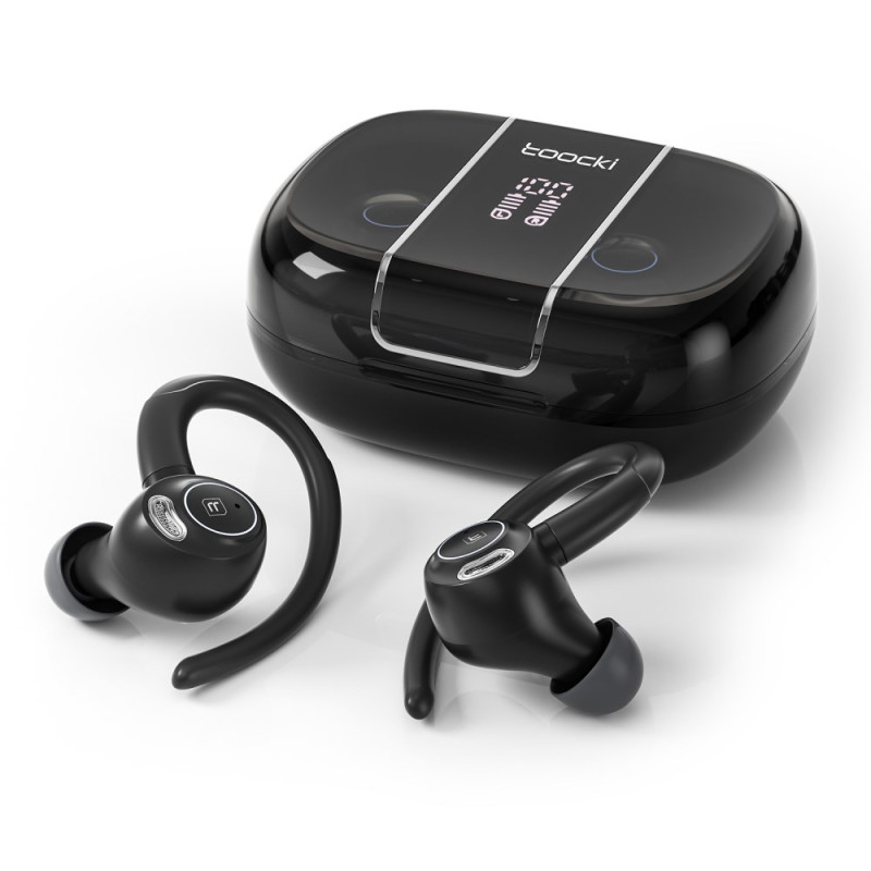 TOOCKI Auriculares
 com aro para os ouvidos da série V90 com visor digital
