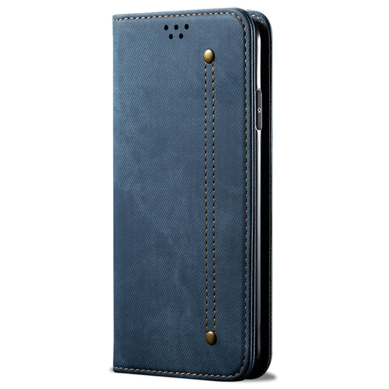 Capa Flip Cover Moto G45 5G / G34 5G em tecido Jeans