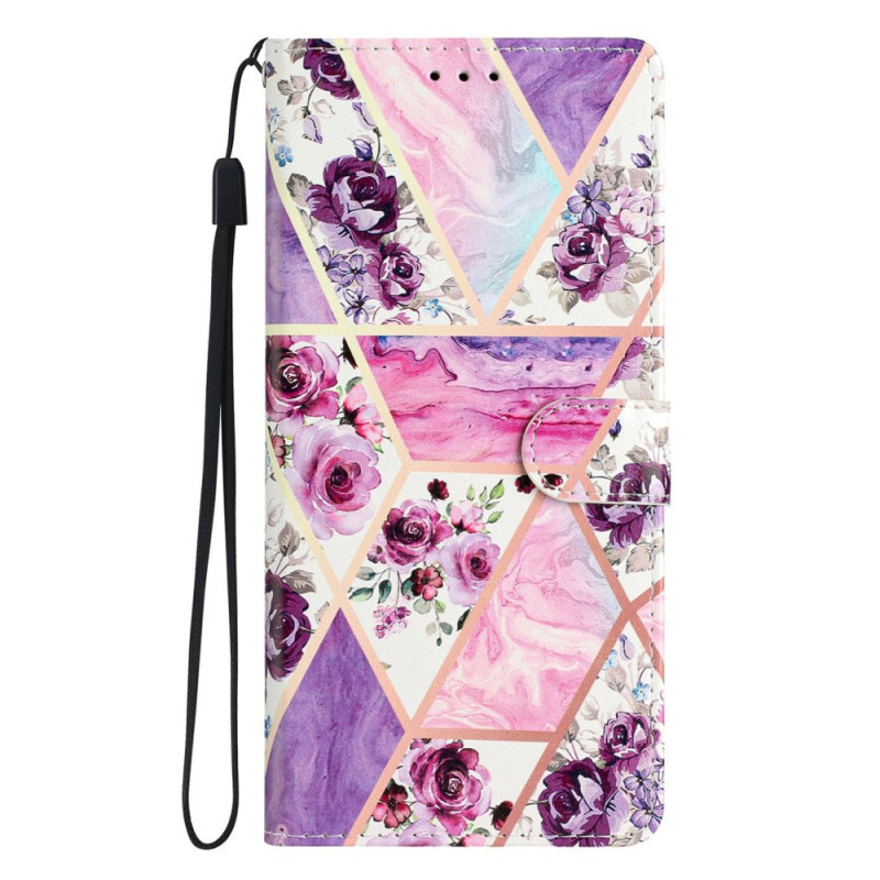 Capa para Honor Magic 7 5G Padrão floral Roxo