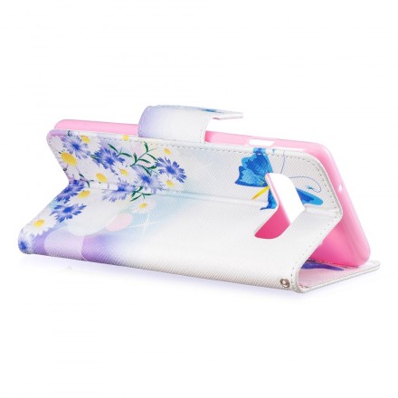 Samsung Galaxy S10 Capa pintada de borboletas e flores