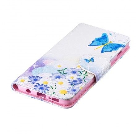 Samsung Galaxy S10 Capa pintada de borboletas e flores