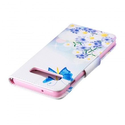 Samsung Galaxy S10 Capa pintada de borboletas e flores