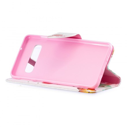 Samsung Galaxy S10 Capa pintada de borboletas e flores