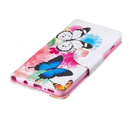 Samsung Galaxy S10 Capa pintada de borboletas e flores