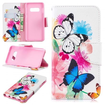 Samsung Galaxy S10 Lite Case Butterflies e Flores pintadas