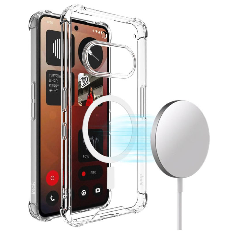 Capa transparente à prova de choque para o Nothing Phone (3a) Compatível com MagSafe Transparente