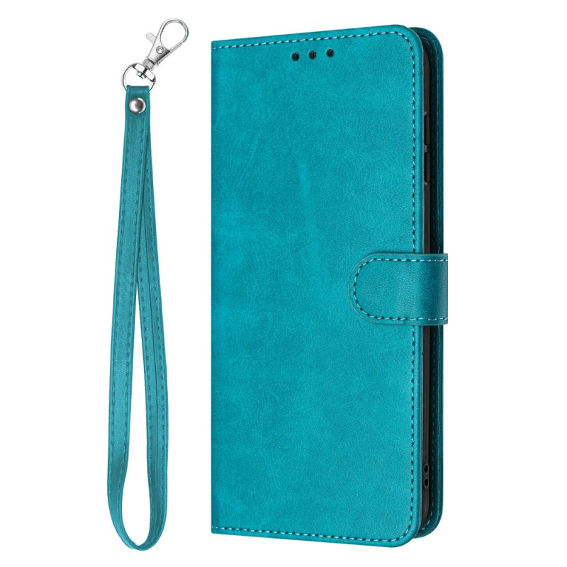 Oppo A5 Pro 5G / 4G Capa com efeito de pele e correia