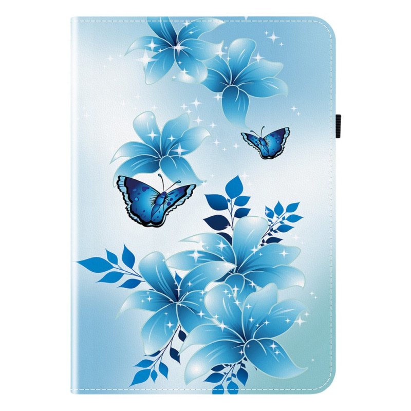 Capa Samsung Galaxy Tab S10 Plus / S9 FE Plus / S9 Plus Design azul borboleta