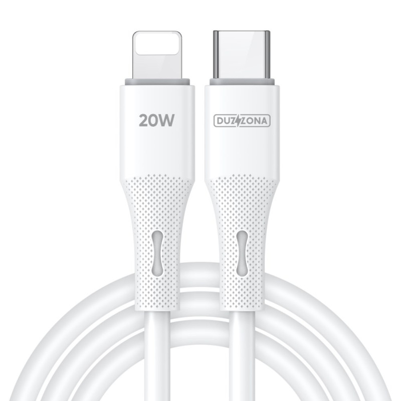 DUZZONA Cabo de carregamento para iPhone 20W Branco