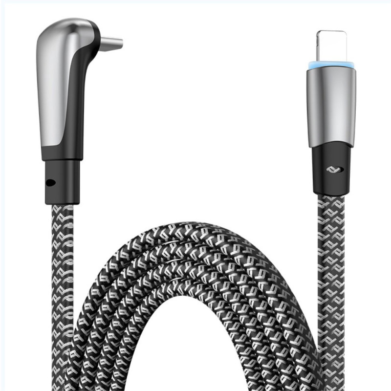 Cabo de carregamento rápido angular do tipo C para Lightning 2m para iPhone iPad 2m