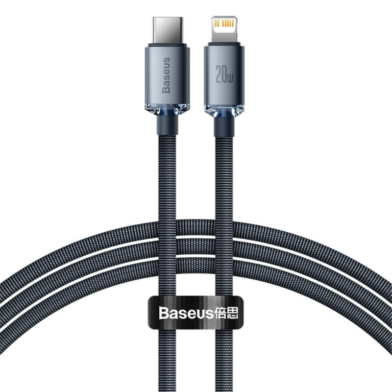 Cabo de carregamento rápido BASEUS Type-C para iP Crystal Shine Series - 1,2 m