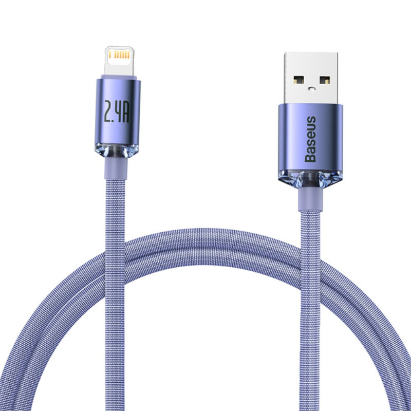 Cabo de carregamento rápido BASEUS USB para iP Crystal Shine Series
