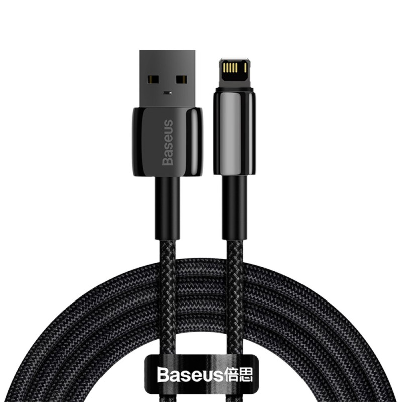 Cabo de carregamento e transferência de dados USB para iP 2M Tungsten Gold Series (preto) BASEUS - 2m