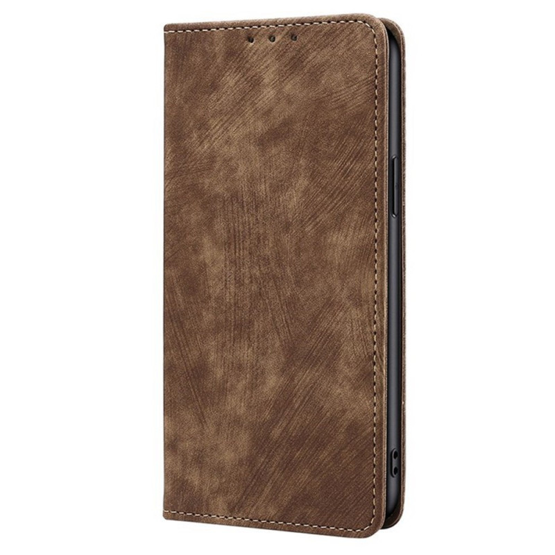 Capa flip Realme 14 Pro 5G Proteção RFID Efeito camurça