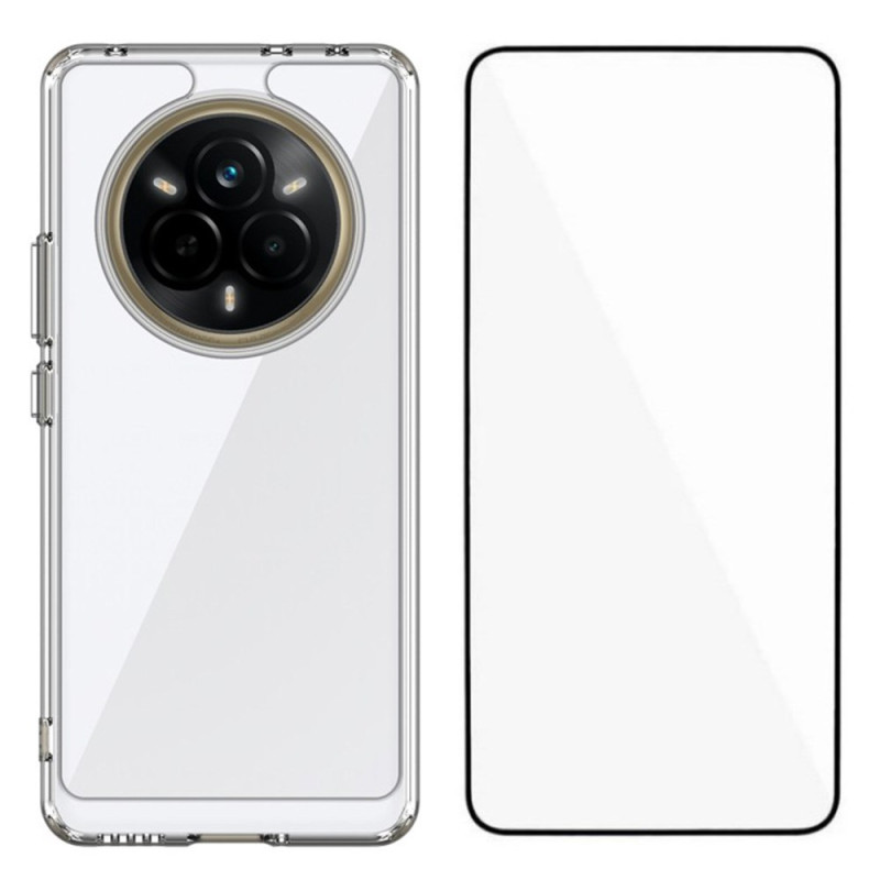 Capa transparente Realme 14 Pro 5G com proteção de ecrã em vidro temperado