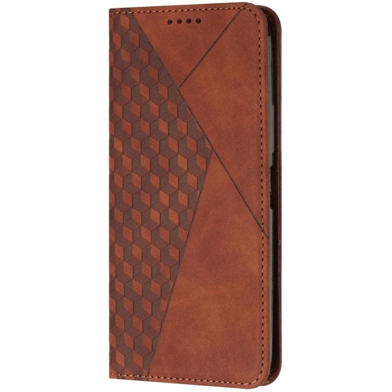 Capa flip Realme 14 Pro 5G com padrão de diamante