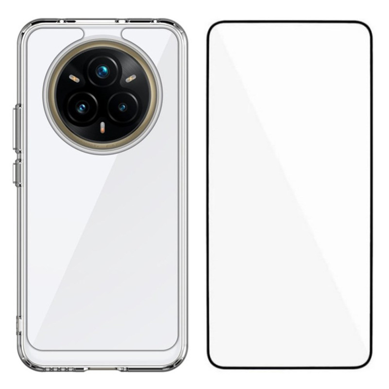 Capa transparente Realme 14 Pro Plus 5G com proteção de ecrã em vidro temperado