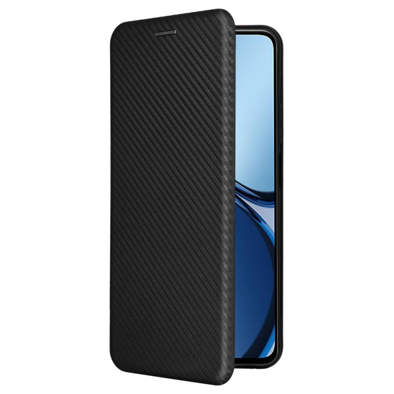 Capa flip Cover Realme Note 60 / 60X / C63 / C61 Fibra de carbono com anel de suporte