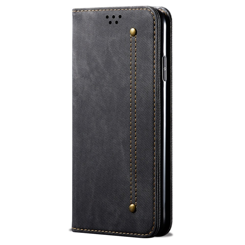 Capa flip Realme Note 60X / C63 / C61 em tecido de ganga