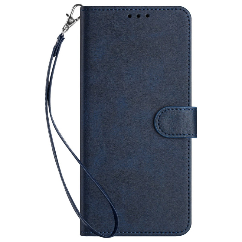 Capa para Honor X8b Efeito de couro liso com correia