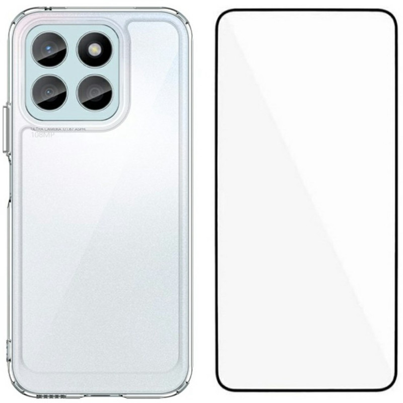 Capa transparente para Honor X8b com proteção de ecrã em vidro temperado