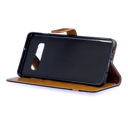 Samsung Galaxy S10 Plus Capa de tecido e efeito pele com cinta