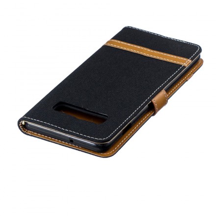 Samsung Galaxy S10 Plus Capa de tecido e efeito pele com cinta