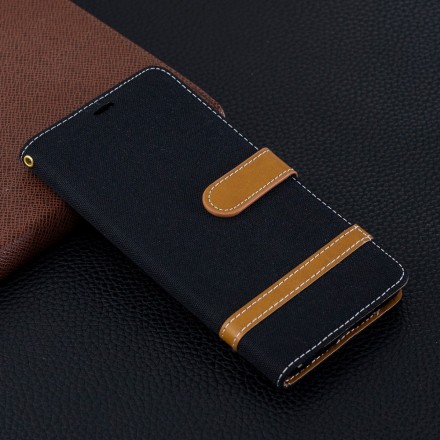 Samsung Galaxy S10 Plus Capa de tecido e efeito pele com cinta