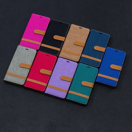 Samsung Galaxy S10 Plus Capa de tecido e efeito pele com cinta