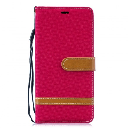Samsung Galaxy S10 Plus Capa de tecido e efeito pele com cinta