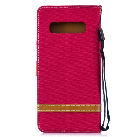 Samsung Galaxy S10 Plus Capa de tecido e efeito pele com cinta