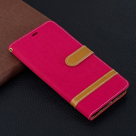 Samsung Galaxy S10 Plus Capa de tecido e efeito pele com cinta