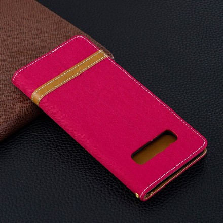 Samsung Galaxy S10 Plus Capa de tecido e efeito pele com cinta