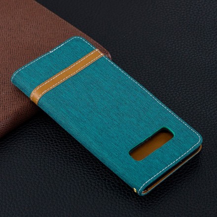 Samsung Galaxy S10 Plus Capa de tecido e efeito pele com cinta