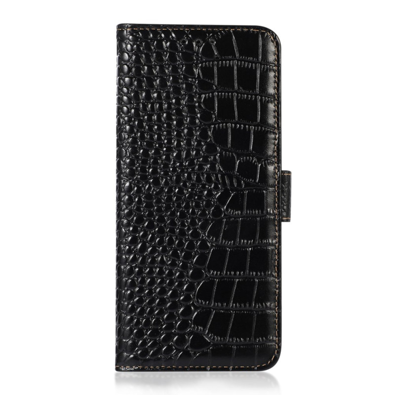 Capa de couro com textura de crocodilo para Sony Xperia 1 VII